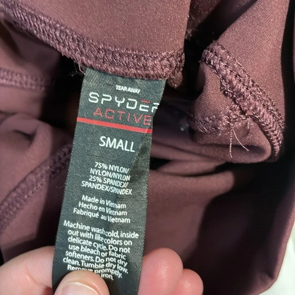 Spyder high rise capris leggings burgundy color size small - Picture 6 of 7